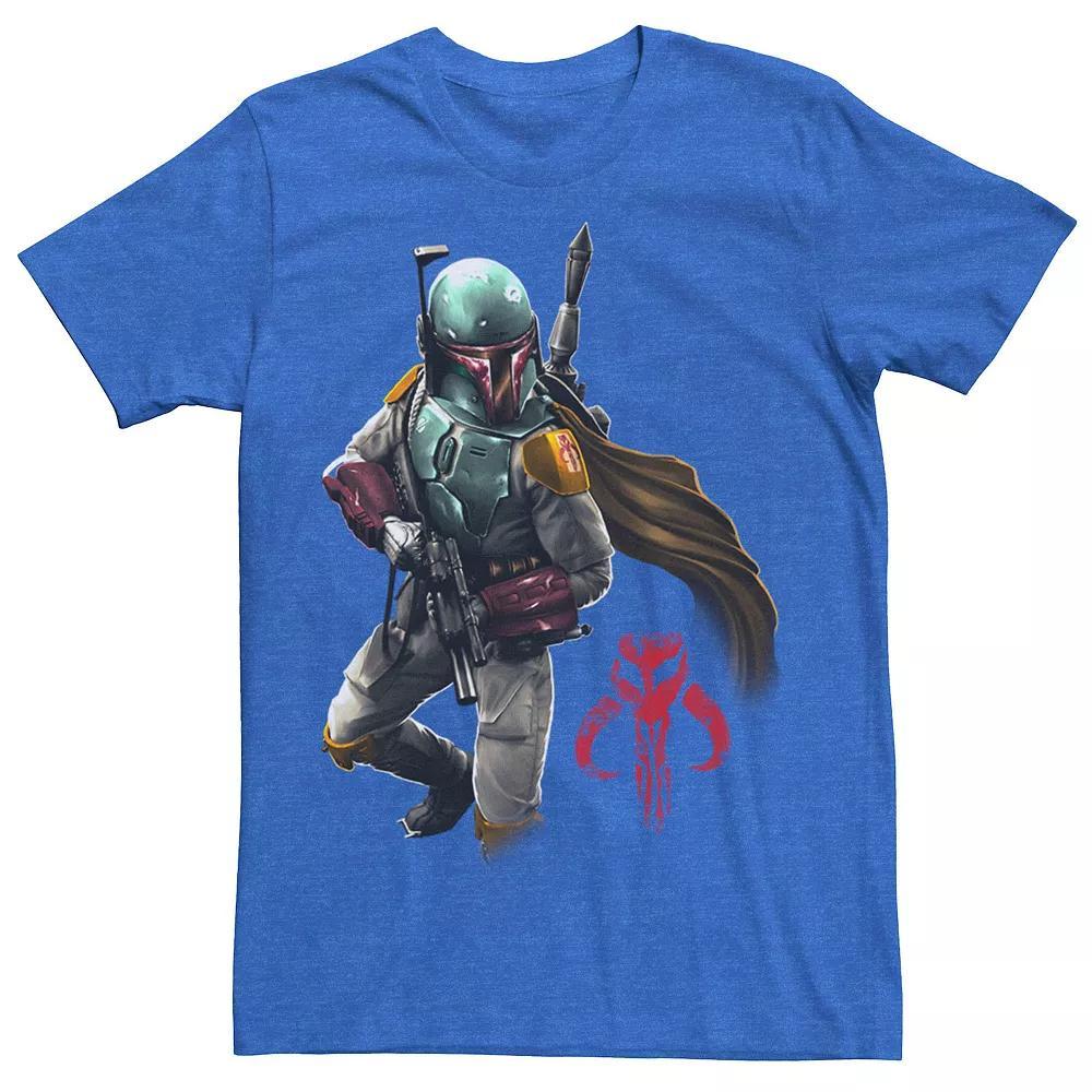 Men's Star Wars Boba Fett Grunge Profile Tee, Size: XL, Royal Grey Product Image