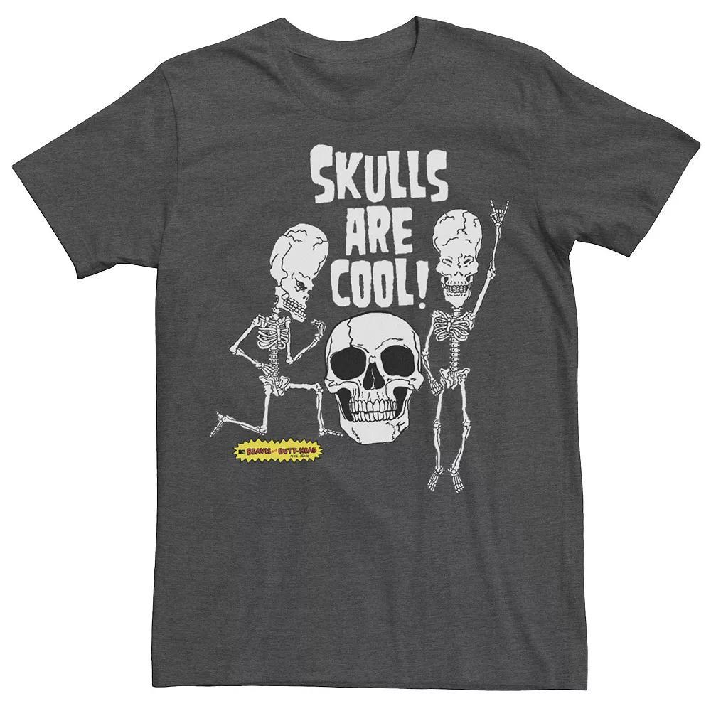 Men's Beavis and Butt-Head "Skulls Are Cool" Graphic Tee, Size: 3XL, Grey Product Image