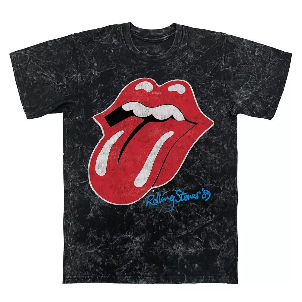 Men's Rolling Stones '89 Tongue Mineral Wash Graphic Tee, Size: Small, Black Mineral Wash Product Image