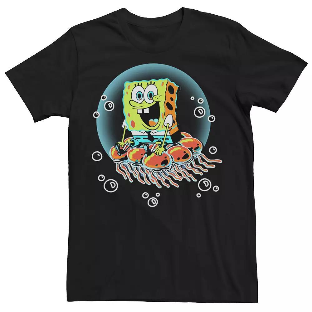 Men's SpongeBob SquarePants Into The Jellyfish Tee, Size: Medium, Black Product Image