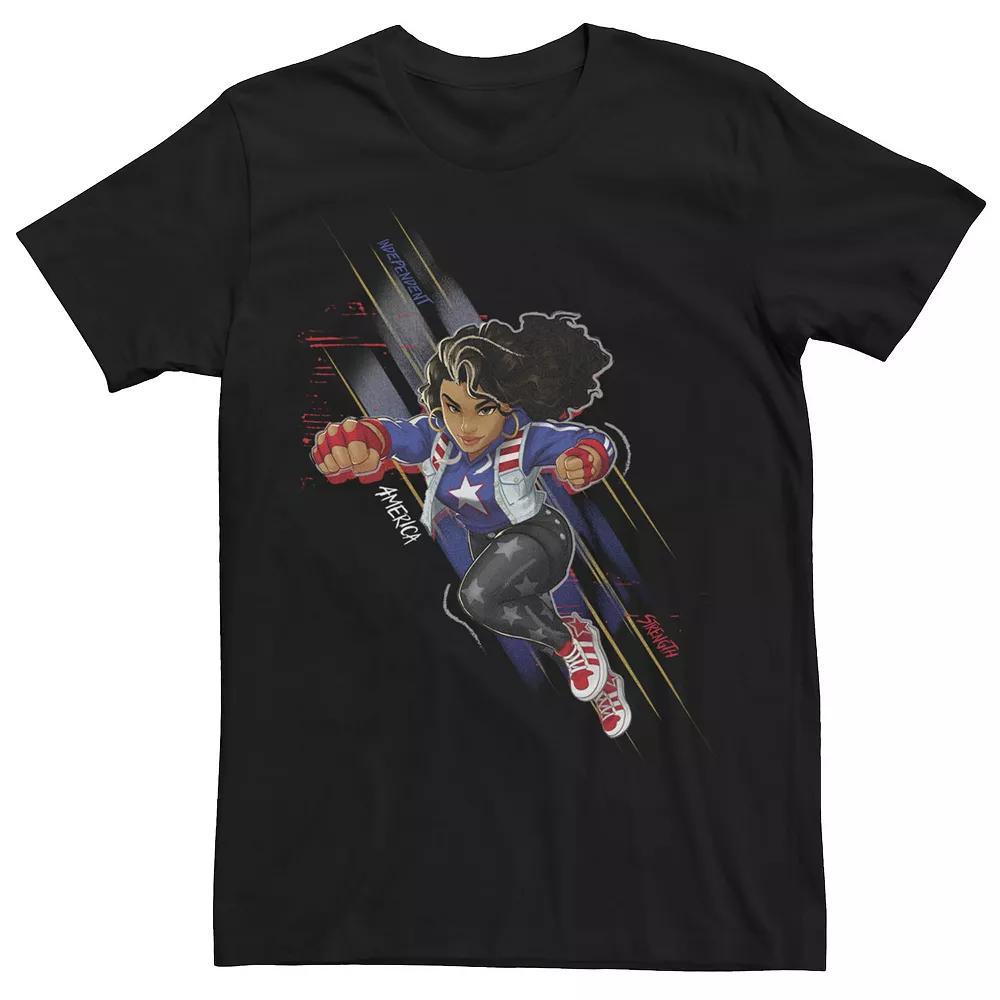 Men's Marvel Rising Secret Warriors Miss America Action Pose Graphic Tee, Size: XXL, Black Product Image