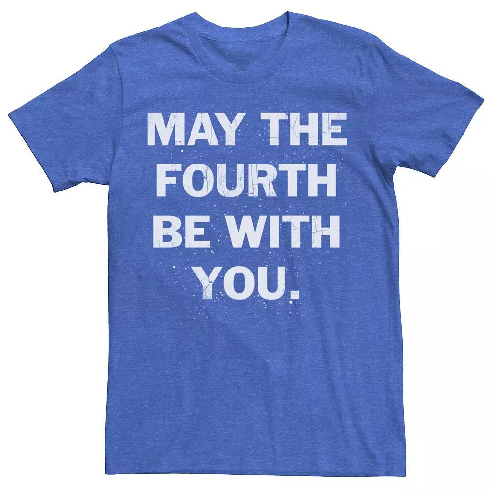 Men's Star Wars "May The Fourth Be With You" Graphic Tee, Size: XL, Royal Grey Product Image