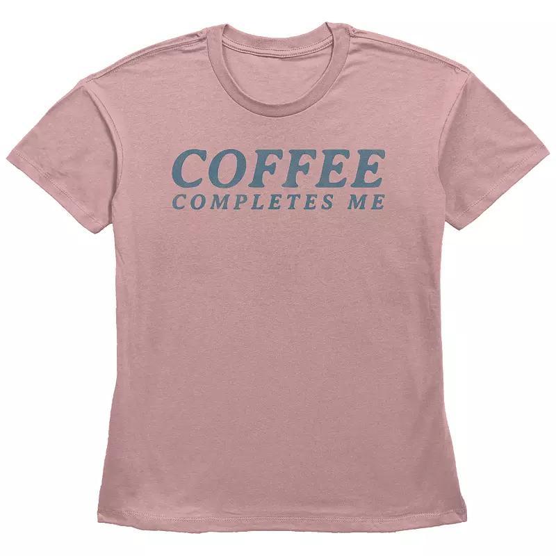 Women's Fifth Sun "Coffee Completes Me" Short Sleeve Graphic Tee, Girl's, Size: Medium, Desert Pink Product Image