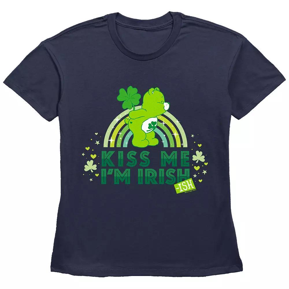 Women's Care Bears Kiss Me I'm Irish Graphic Tee, Girl's, Size: Medium, Blue Product Image