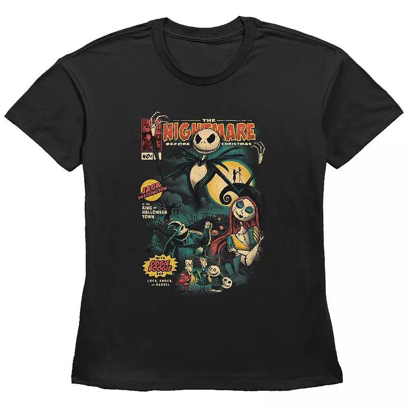 Disney's The Nightmare Before Christmas Juniors' Graphic Novel Cover Graphic Tee, Women's, Size: XL, Black Product Image