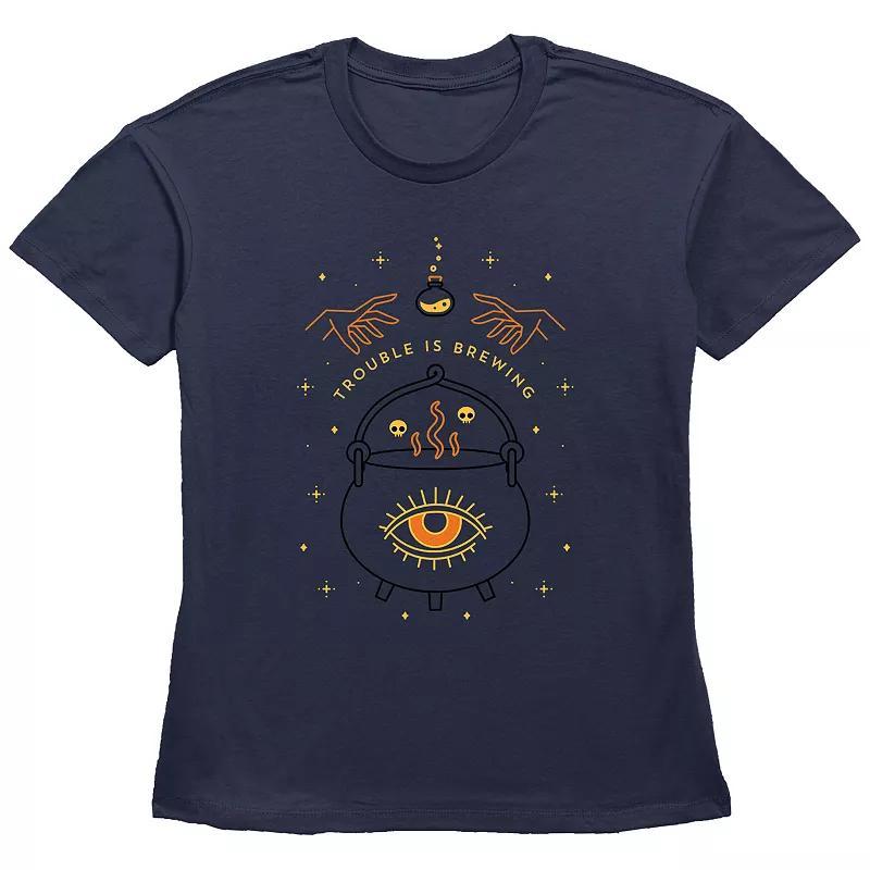 Disney's Hocus Pocus Trouble Is Brewing Women's Graphic Tee, Size: XXL, Blue Product Image