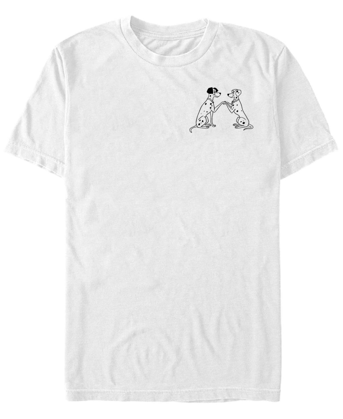 Disney's 101 Dalmatians Pongo And Perdita Left Chest Men's Tee, Size: Small, White Product Image