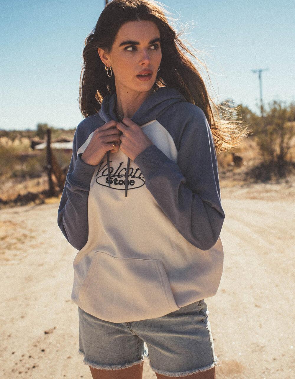 VOLCOM Truly Stoked Womens Oversized Hoodie - BLUE/WHT Product Image