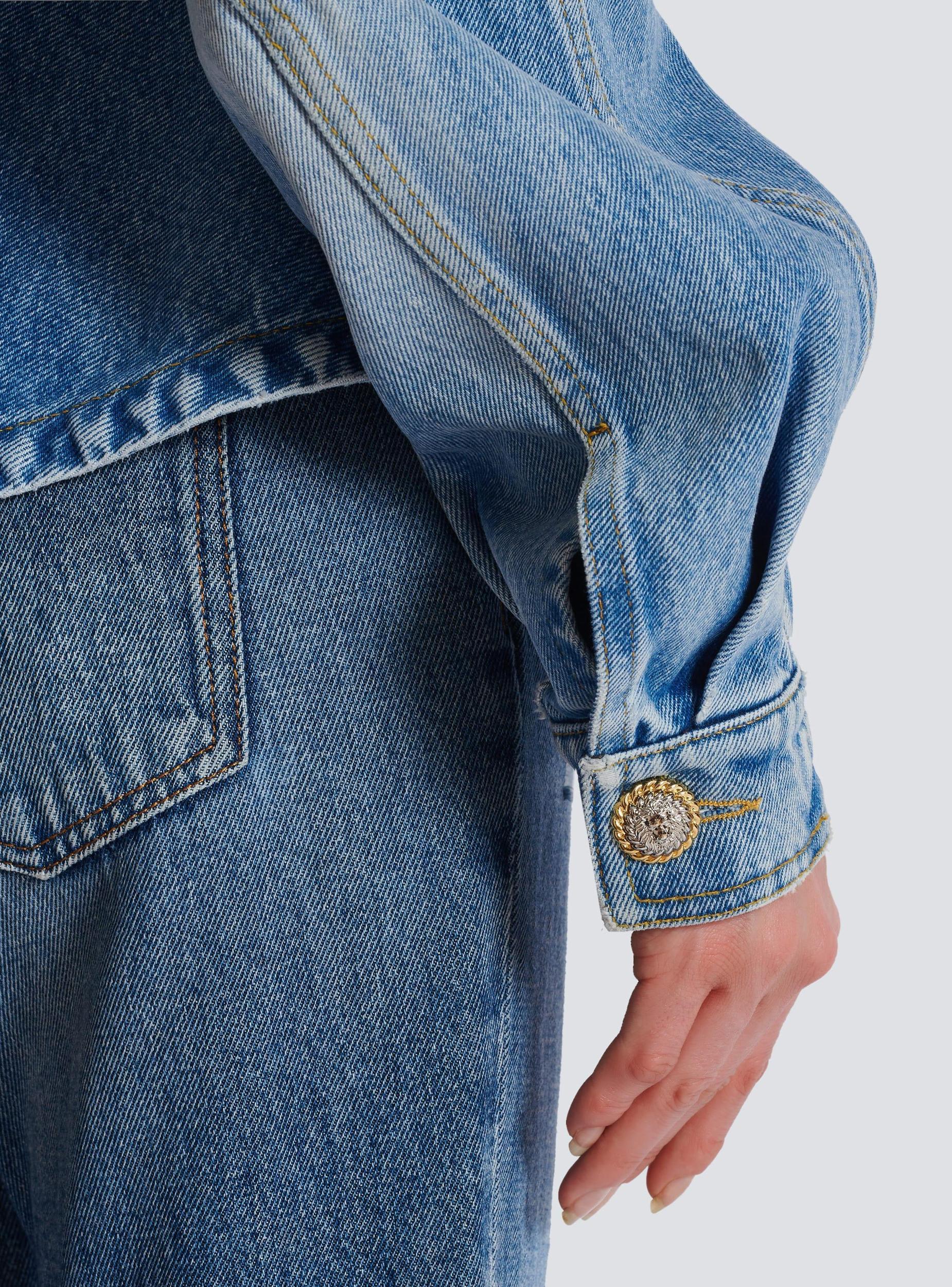 Pleated denim jacket Product Image