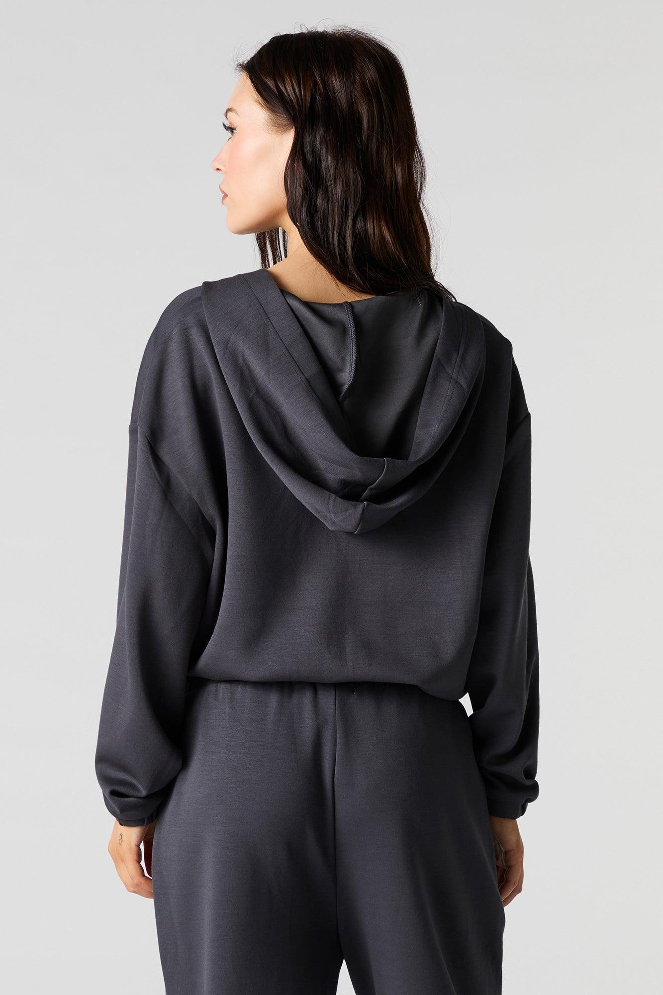 Active Quarter Zip Cinched Fleece Hoodie Female Product Image