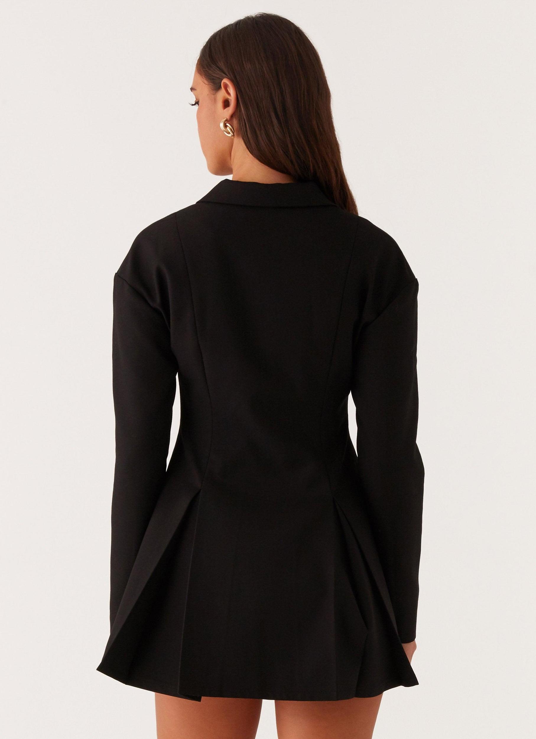 Emilia Collared Mini Dress - Black Product Image