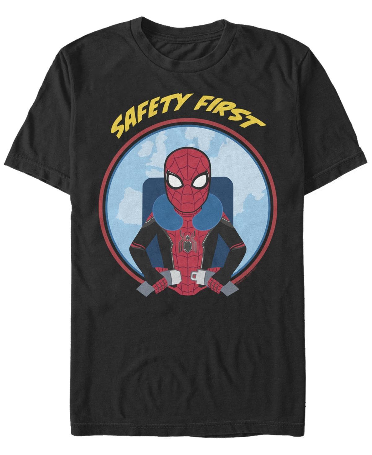 Men's Marvel Spider-Man Far From Home Safety First Circle Portrait Graphic Tee, Size: XL, Black Product Image