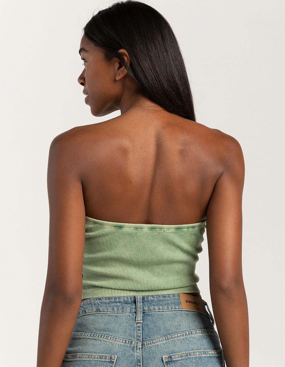 RSQ Womens Washed Cinch Tube Top - GREEN Product Image