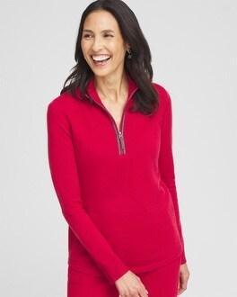 Women's Luxe Half Zip Pullover Top Product Image