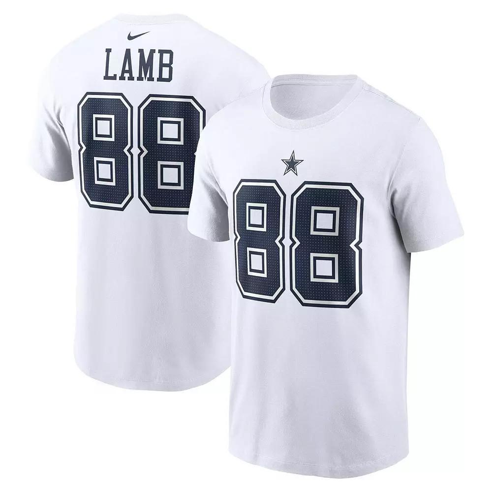 Men's Nike CeeDee Lamb White Dallas Cowboys Player Name & Number T-Shirt, Size: Medium Product Image