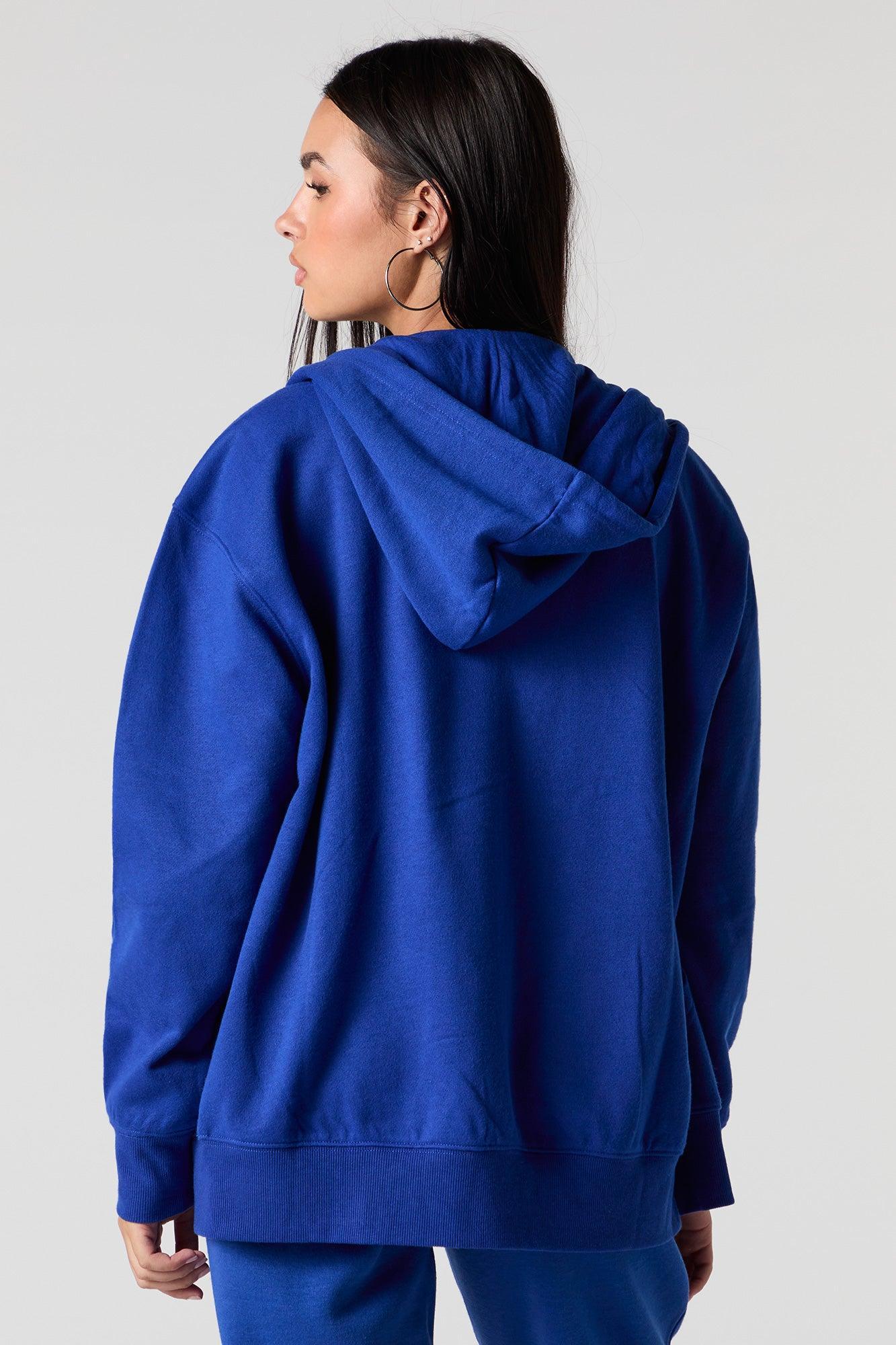 Oversized Zip-Up Fleece Hoodie Female Product Image