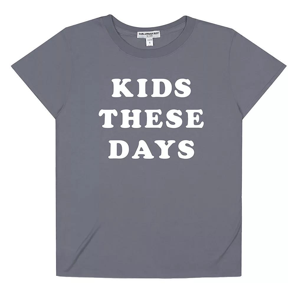 Women's Suburban Riot Kids These Days Loose Fit Graphic Tee, Girl's, Size: Medium, Thunderstorm Product Image