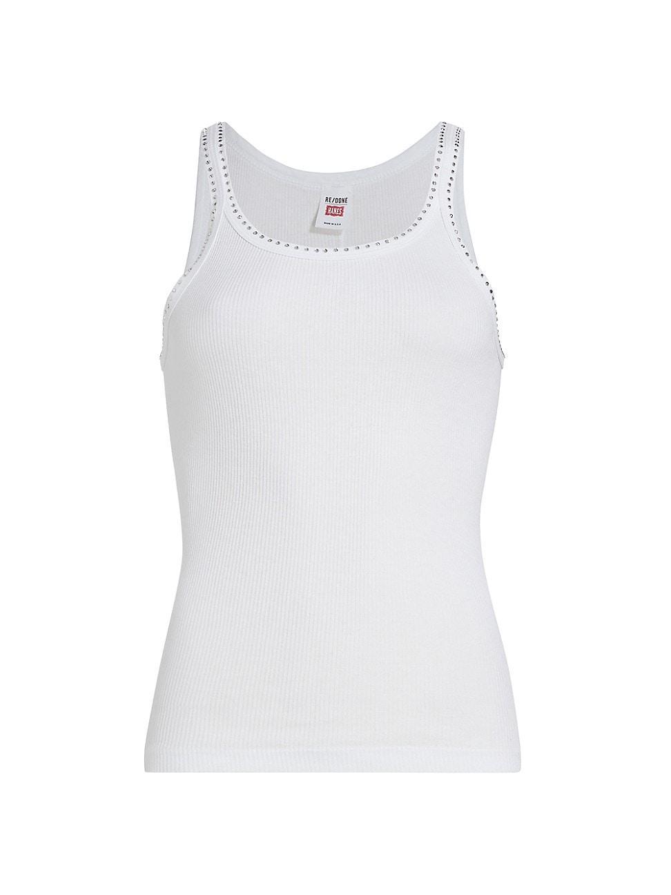 Re/Done Ribbed Cotton Tank Top Product Image