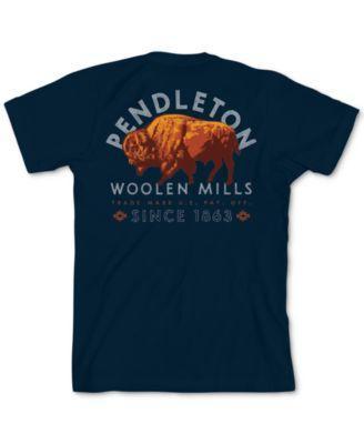 Pendleton Mens Bison Logo Graphic Short Sleeve T-Shirt - Navy Product Image