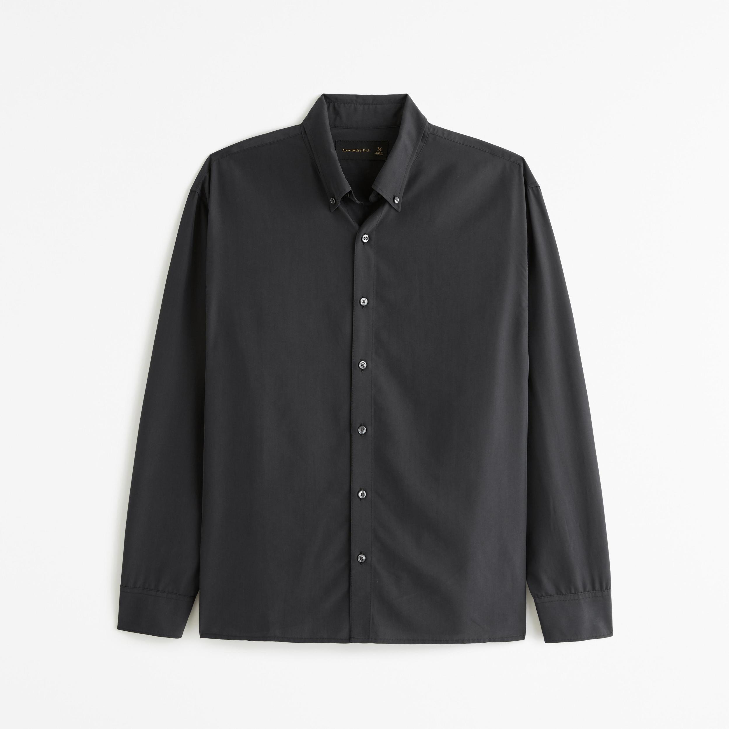 Long-Sleeve Cupro Button-Up Shirt Product Image