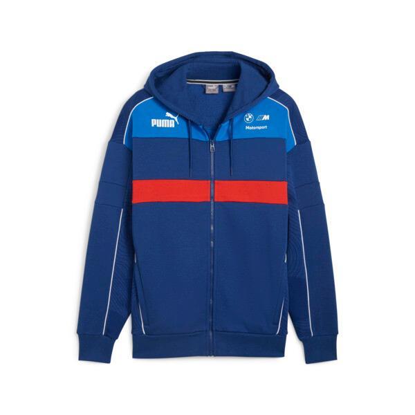 PUMA BMW M Motorsport SDS Men's Motorsports Hooded Sweat Jacket in Pro Blue/Medium Color Product Image