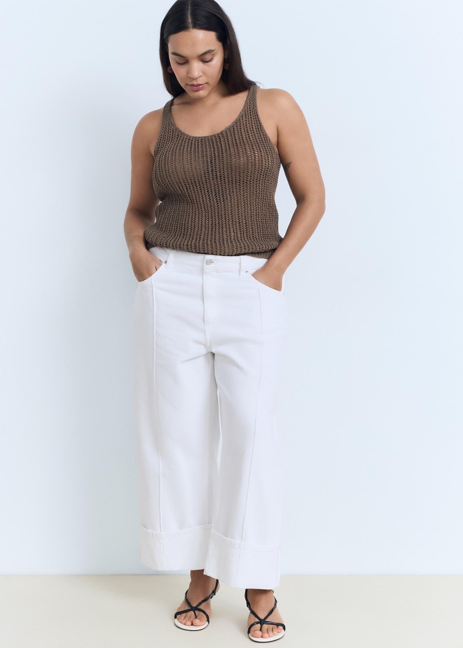 Crochet top with straps - Women | MANGO USA Product Image