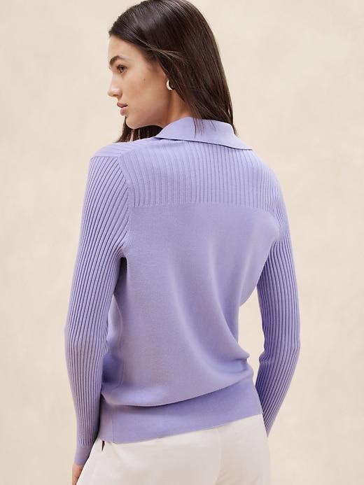 Ribbed Henley Sweater Product Image