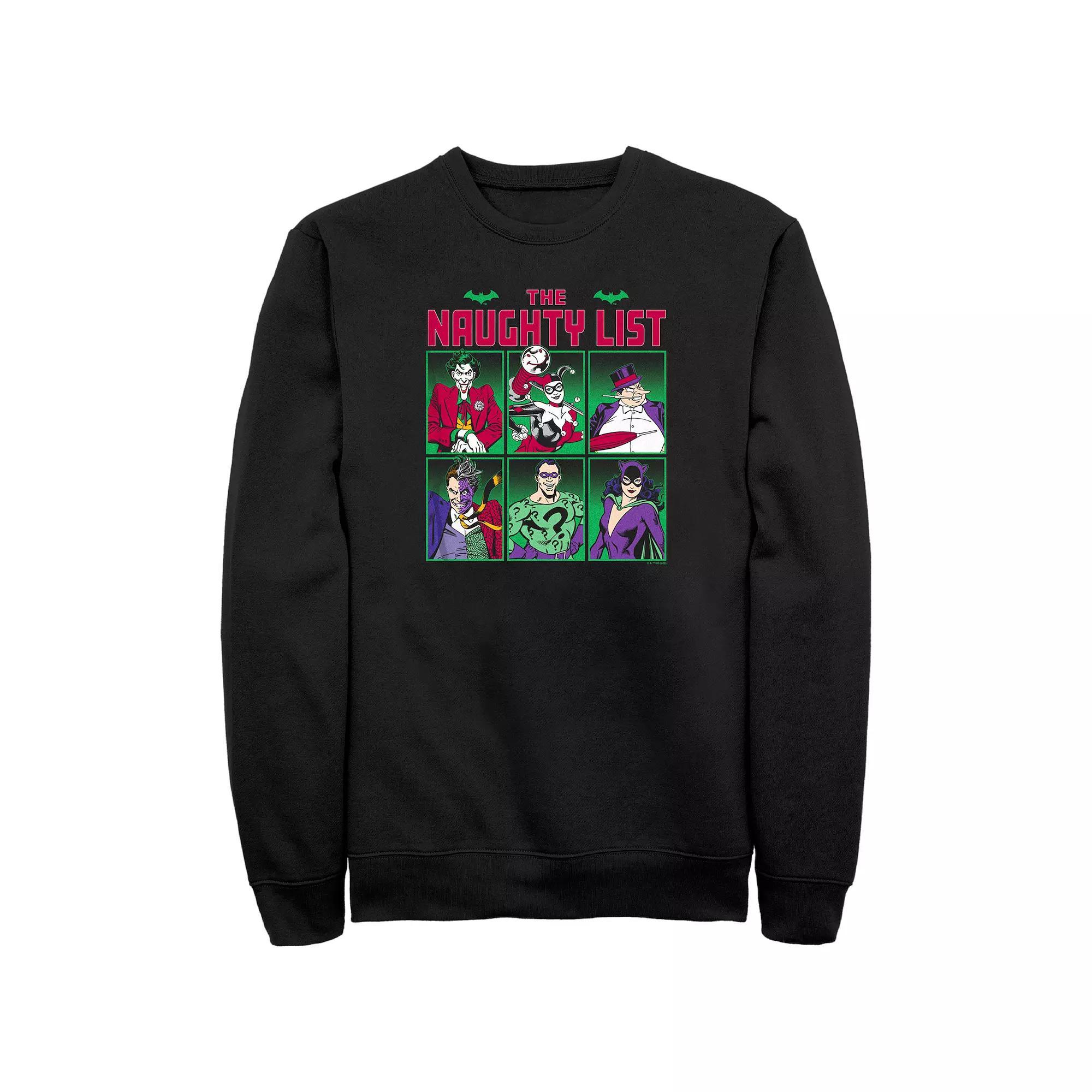 Men's Batman Gotham Naughty List Graphic Fleece, Size: Large, Black Product Image