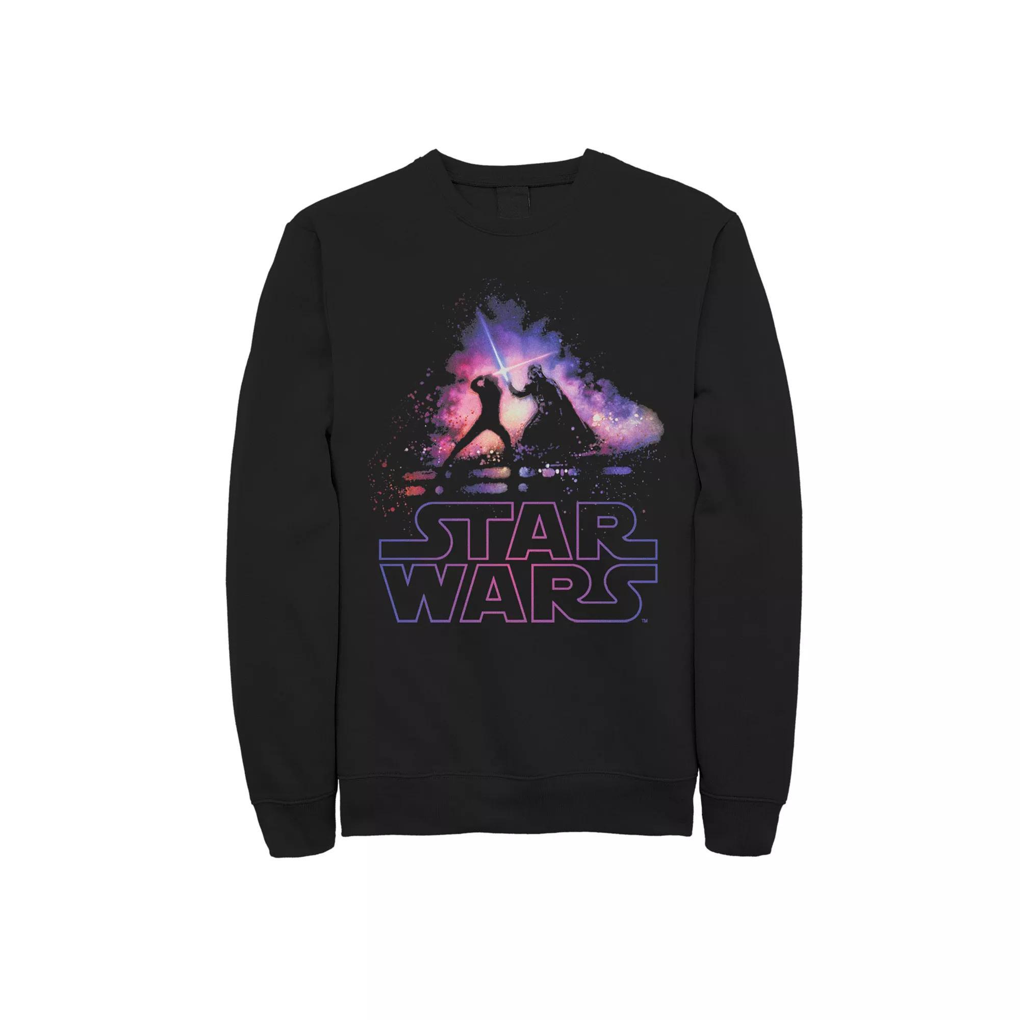 Men's Star Wars Luke & Vader Saber Clash Fleece, Size: Medium, Black Product Image
