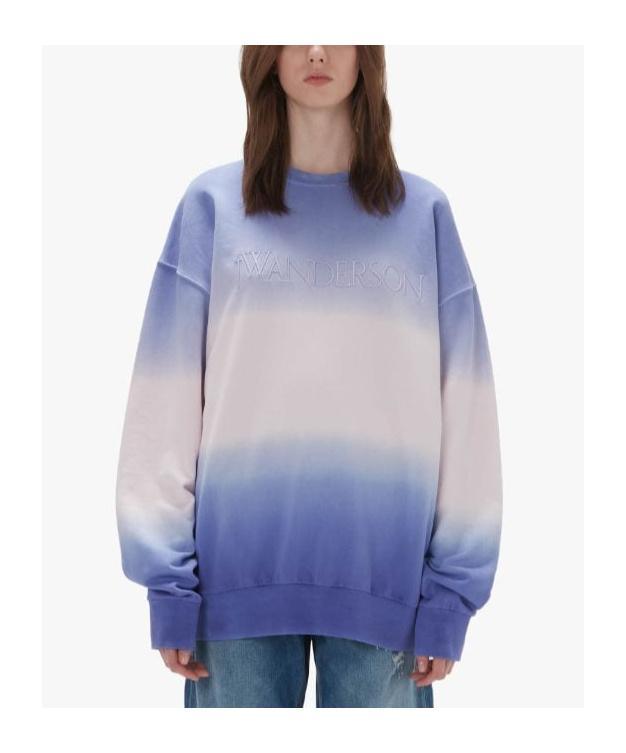 JW ANDERSON Gradient-effect Organic Cotton Sweatshirt In Purple Product Image