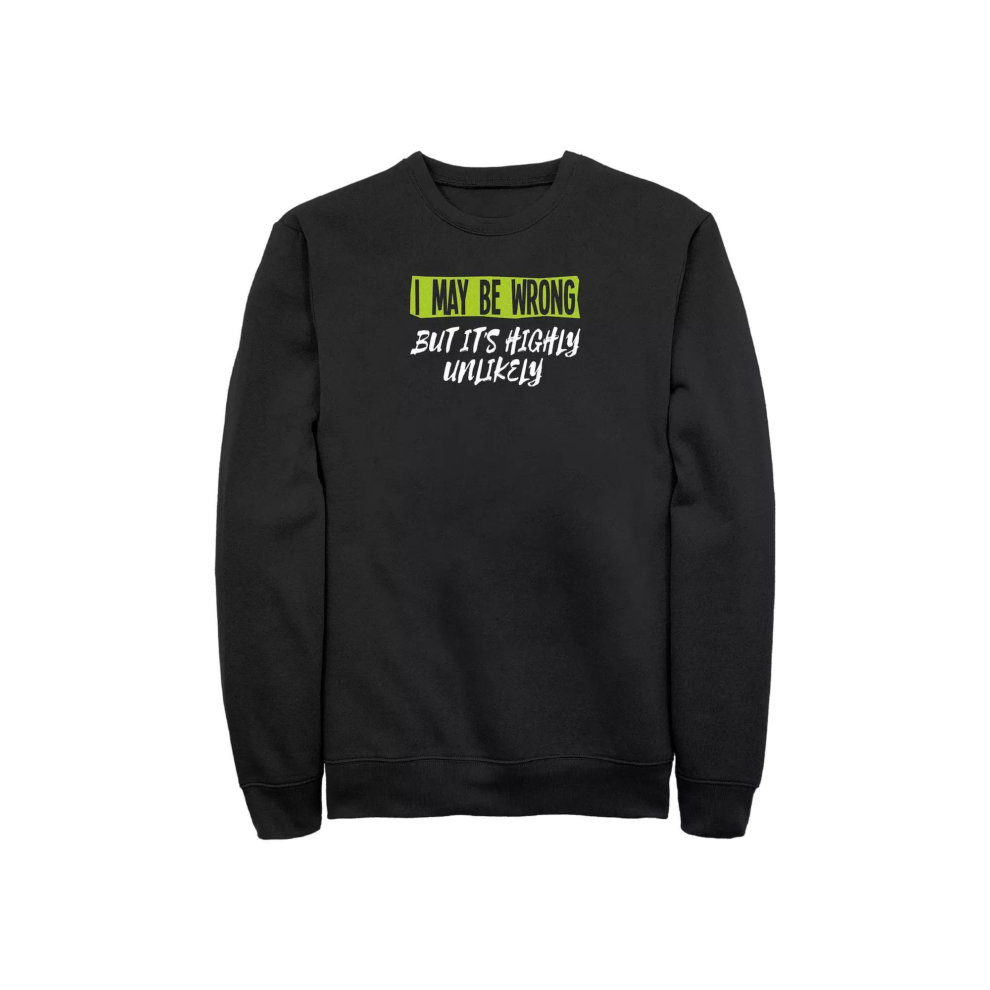 Big & Tall I May Be Wrong But It's Highly Unlikely Graphic Fleece, Men's, Size: 3XL, Black Product Image