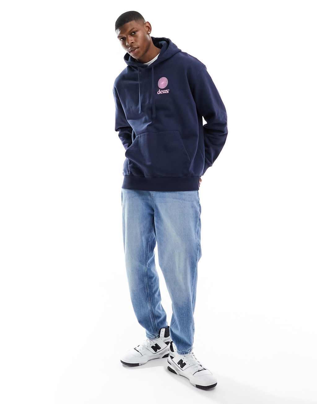 Deus Ex Machina Strata hoodie in navy Product Image