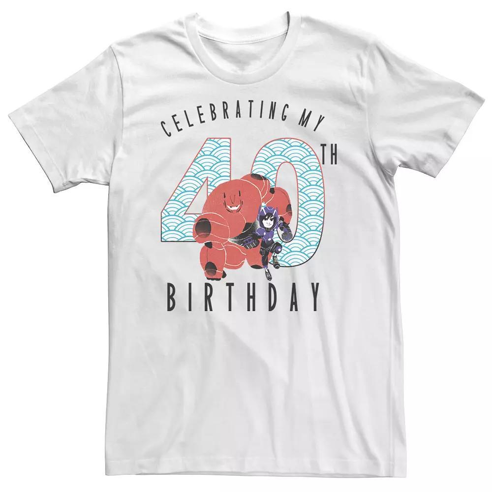 Big & Tall Disney Big Hero 6 Baymax Hiro 40th Birthday Tee, Men's, Size: 3XL Tall, White Product Image
