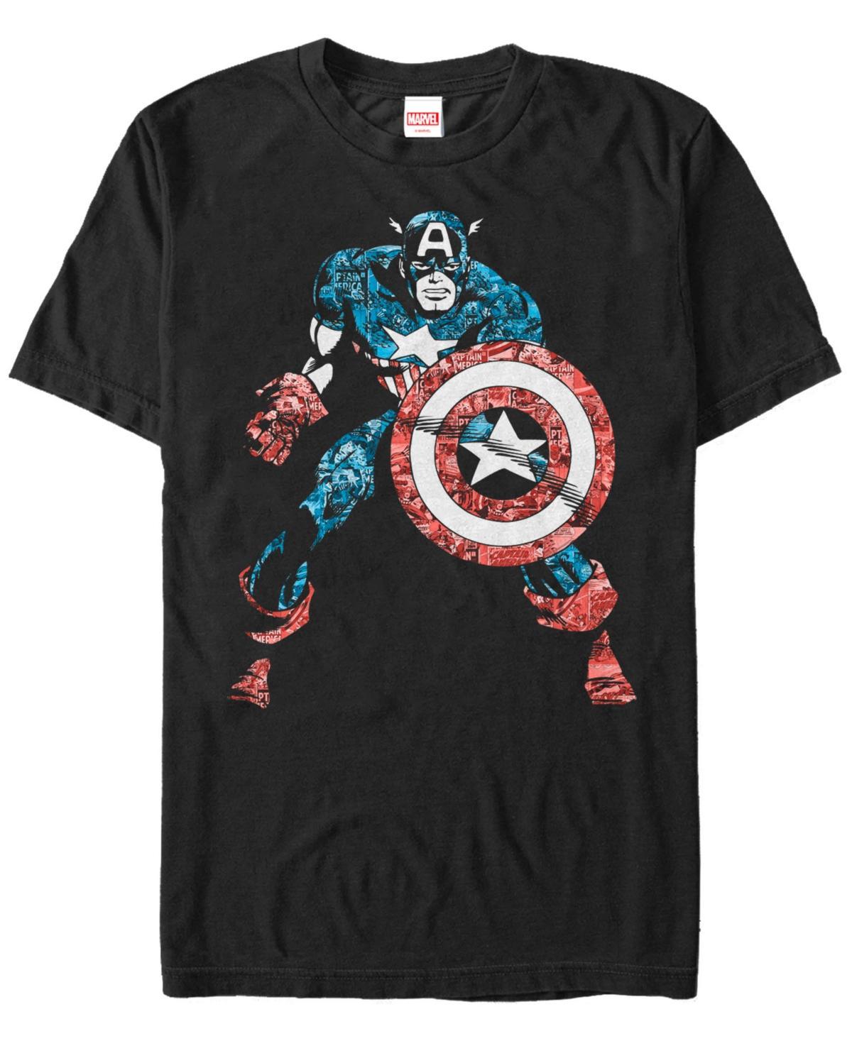 Men's Captain America Vintage Tee, Size: Large, Black Product Image