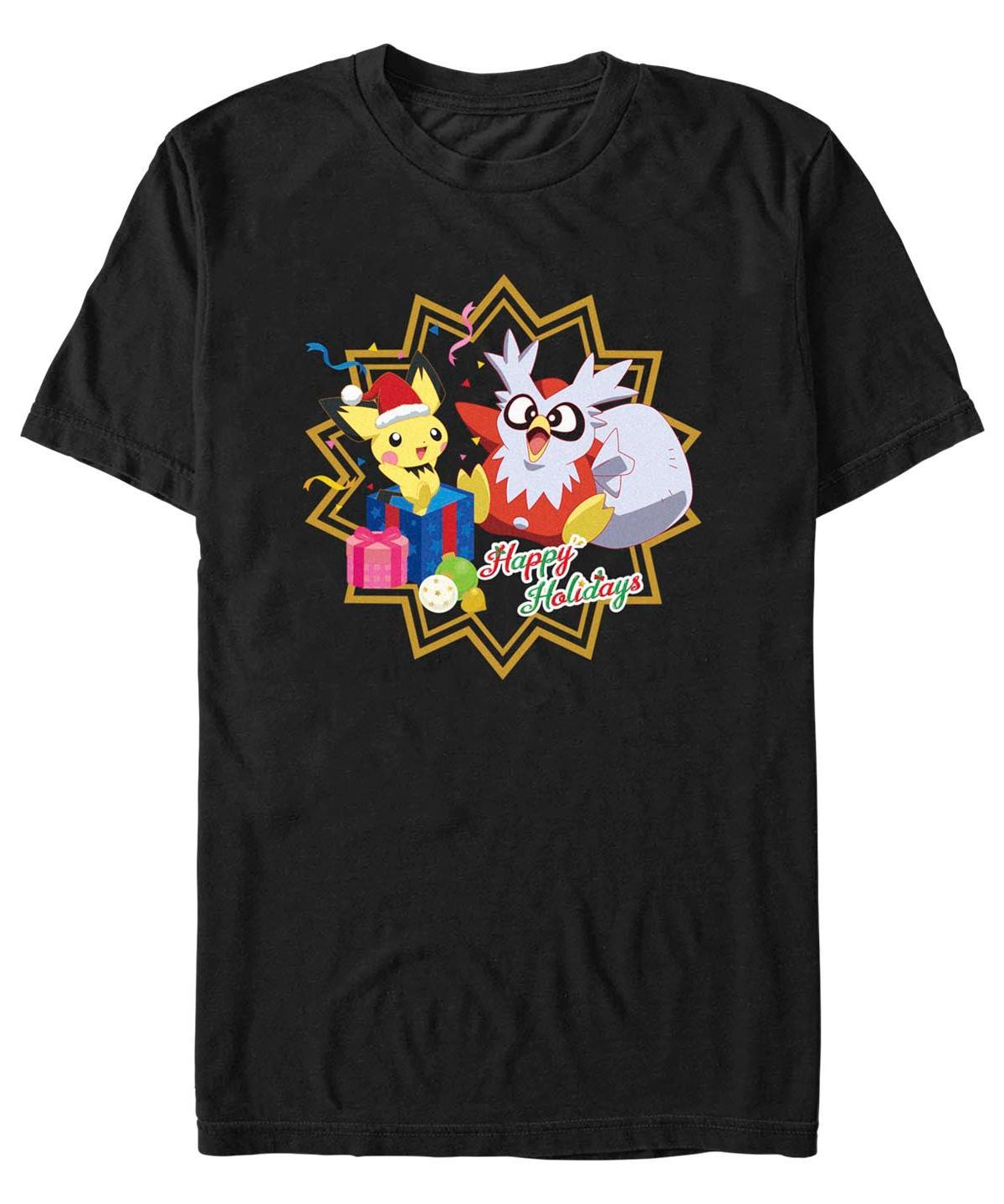 Men's Pokemon Happy Holidays Tee, Size: Medium, Black Product Image