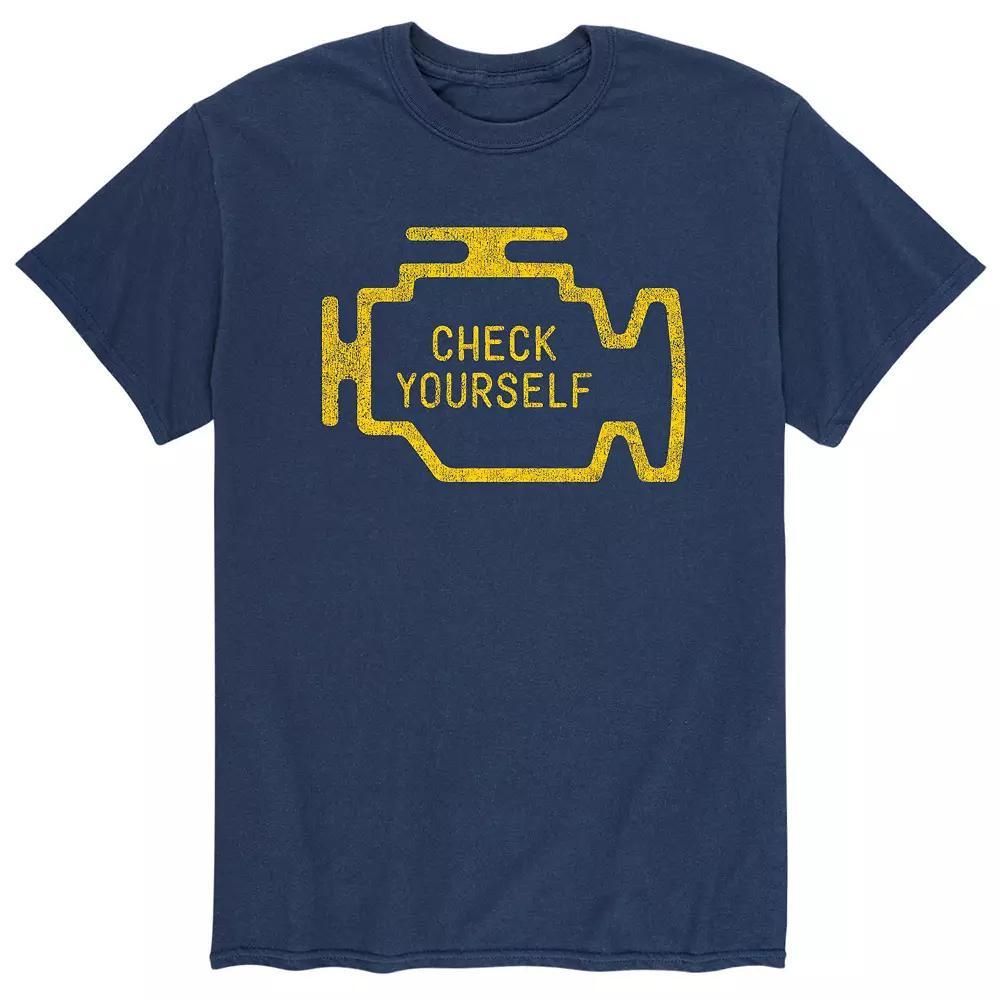 Mens Engine Light Check Yourself Tee Blue Product Image