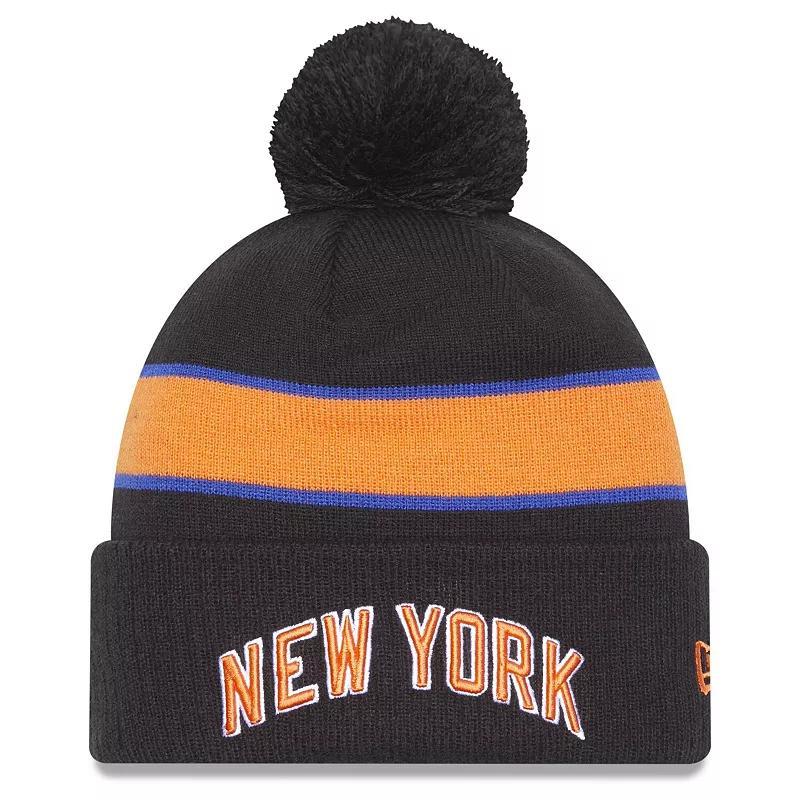 Mens New Era Gray New York Knicks 2022/23 City Edition Official Cuffed Pom Knit Hat Product Image