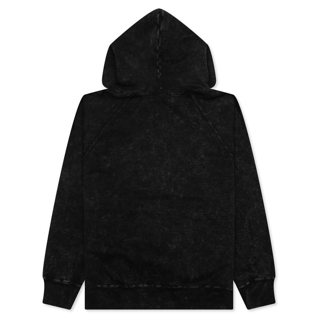 Over Dye Pullover Relaxed Fit Hoodie - Black Male Product Image