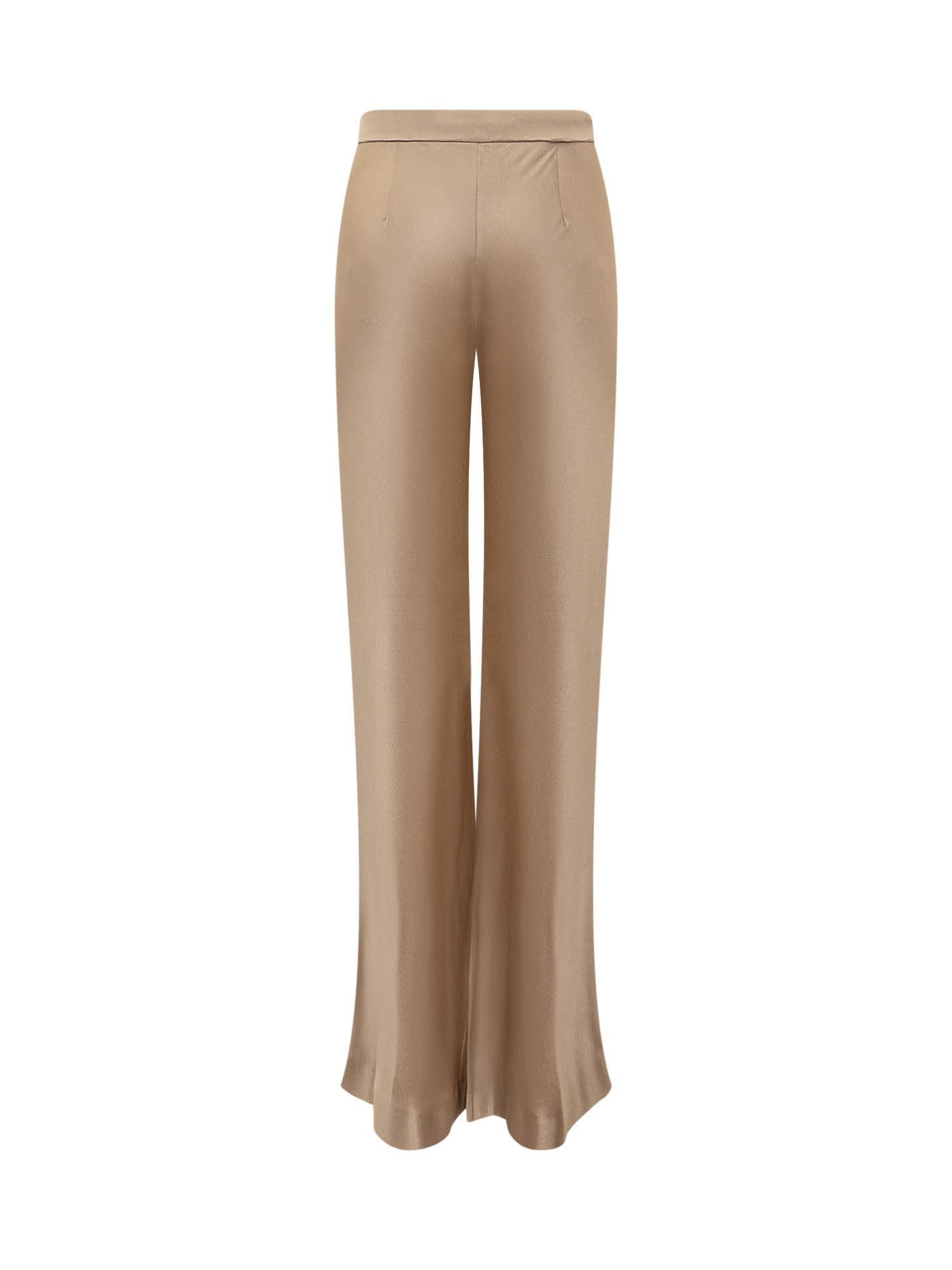 ALBERTA FERRETTI Satin Pants In Gold Product Image