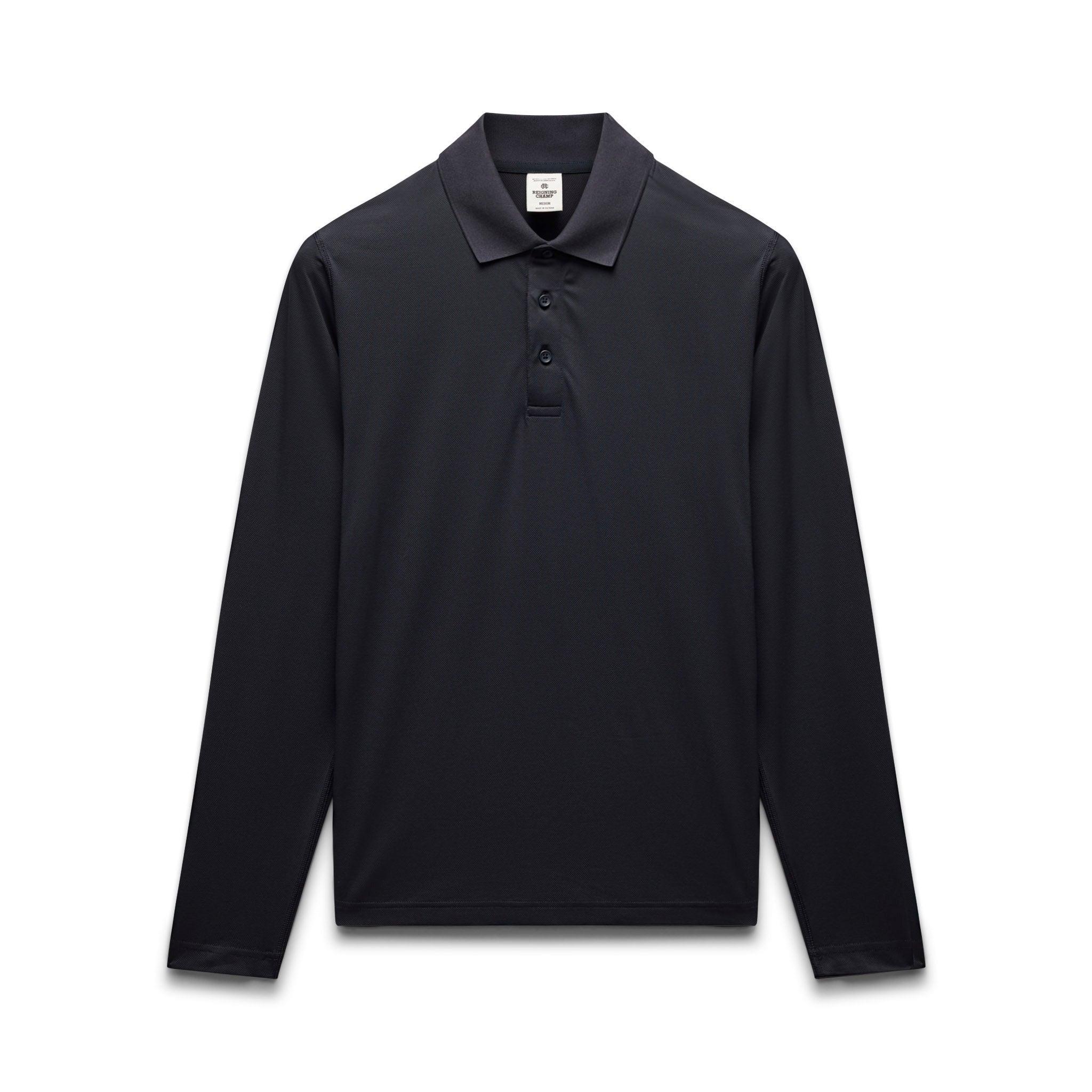 Tech Pique Playoff Long Sleeve Polo - Vault Male Product Image