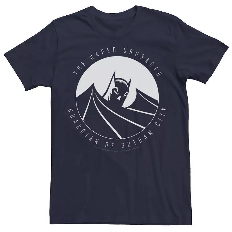 Men's DC Comics Batman The Caped Crusader Text Poster Tee, Size: Large, Blue Product Image