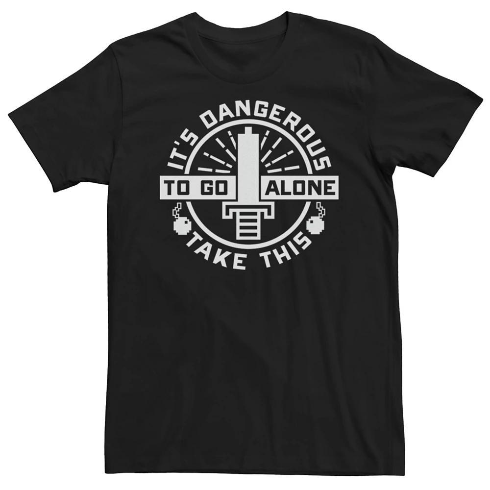 Men's Nintendo Legend Of Zelda Dangerous To Go Alone Sword Short Sleeve Tee, Size: XXL, Black Product Image