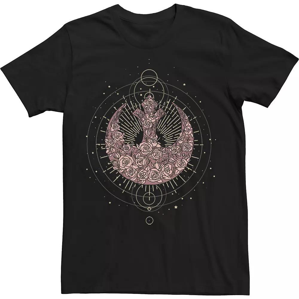 Men's Star Wars Celestial Rose Rebel Tee, Size: 3XL, Black Product Image
