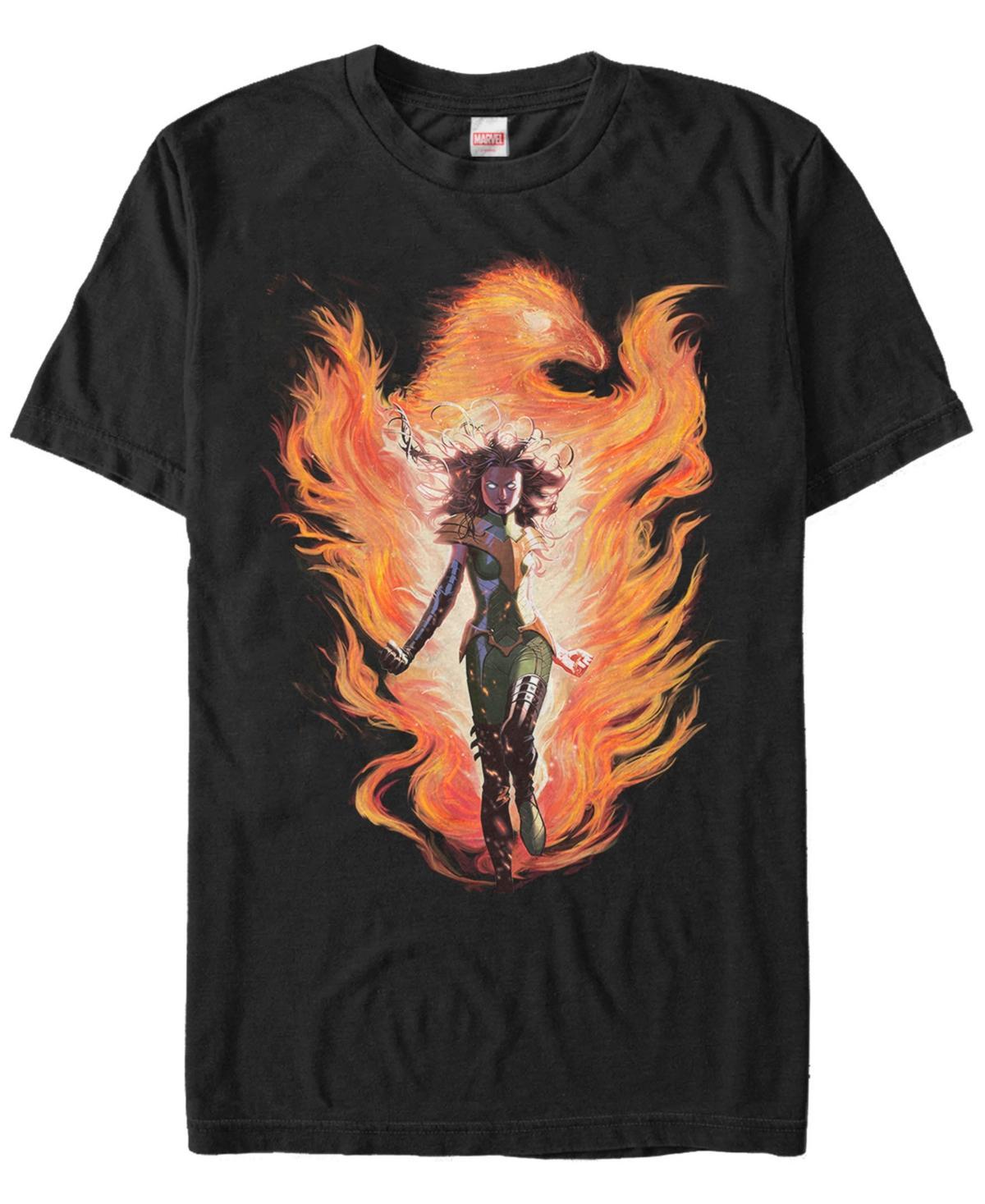 Men's Marvel Universe The Phoenix Fire Glow Tee, Size: Large, Black Product Image