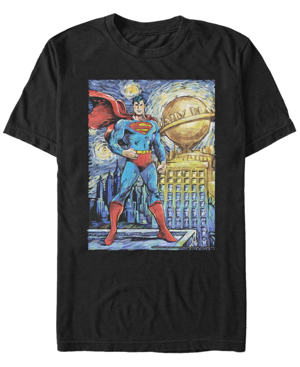 Men's DC Comics Superman Starry Night Poster Tee, Size: XXL, Black Product Image