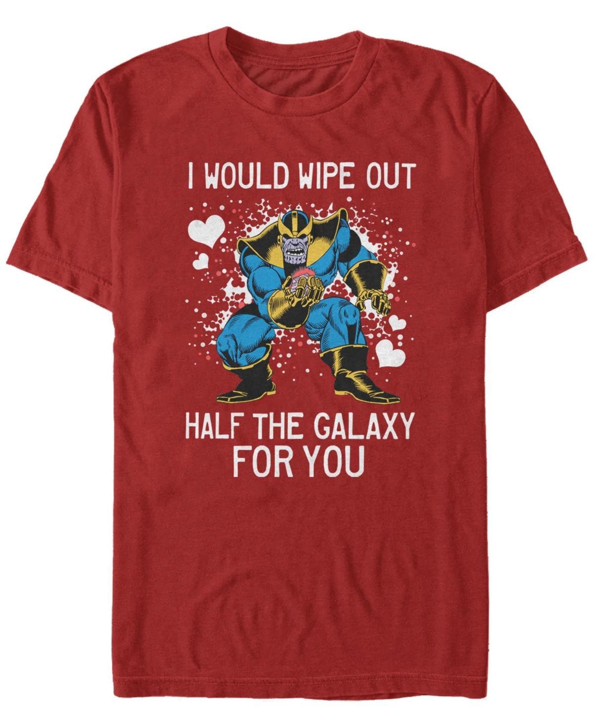 Men's Marvel Thanos Half The Galaxy Valentine Short Sleeve Tee, Size: Medium, Red Product Image
