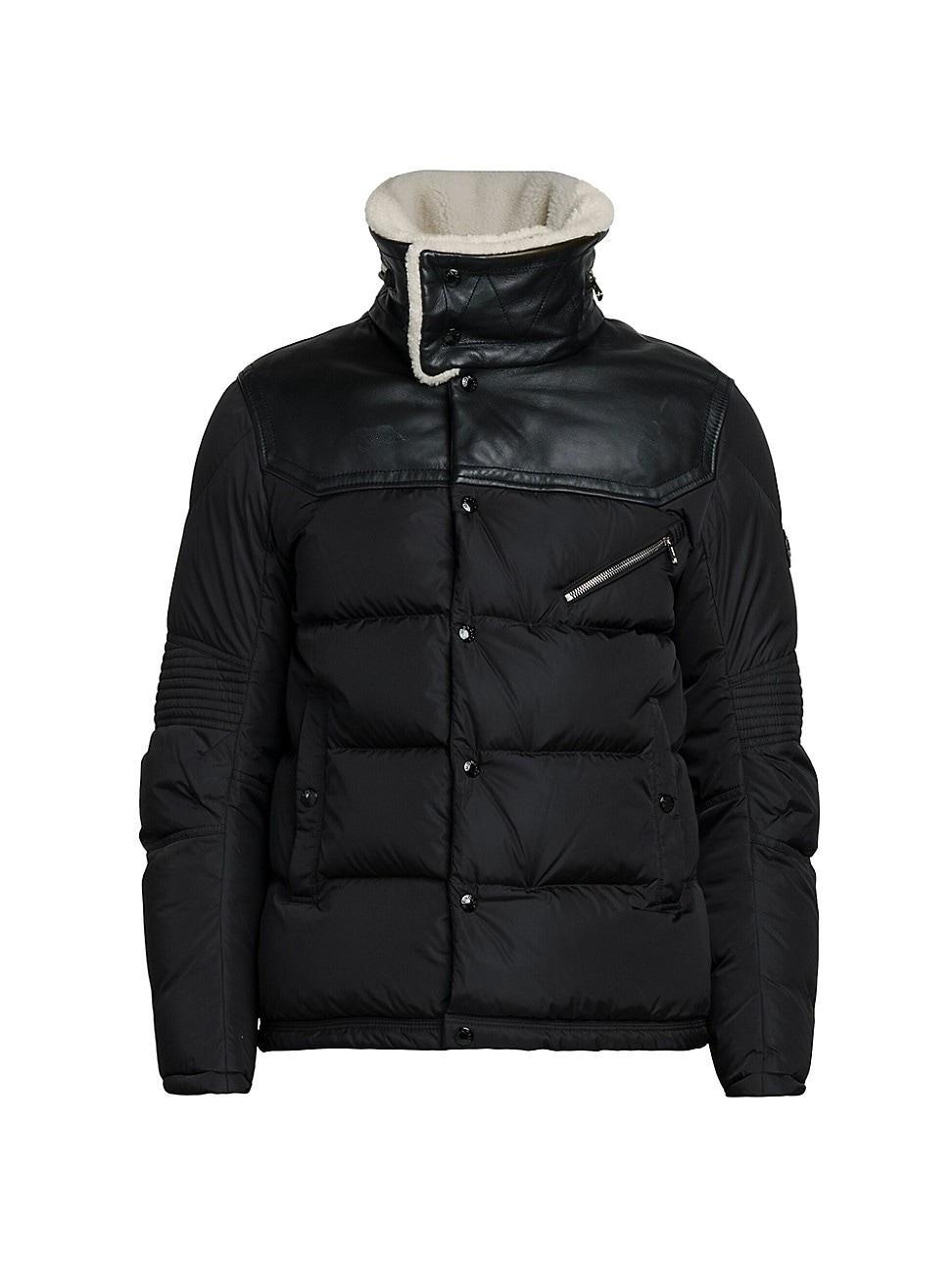 Mens Leo Biker Jacket with Shearling Collar Product Image