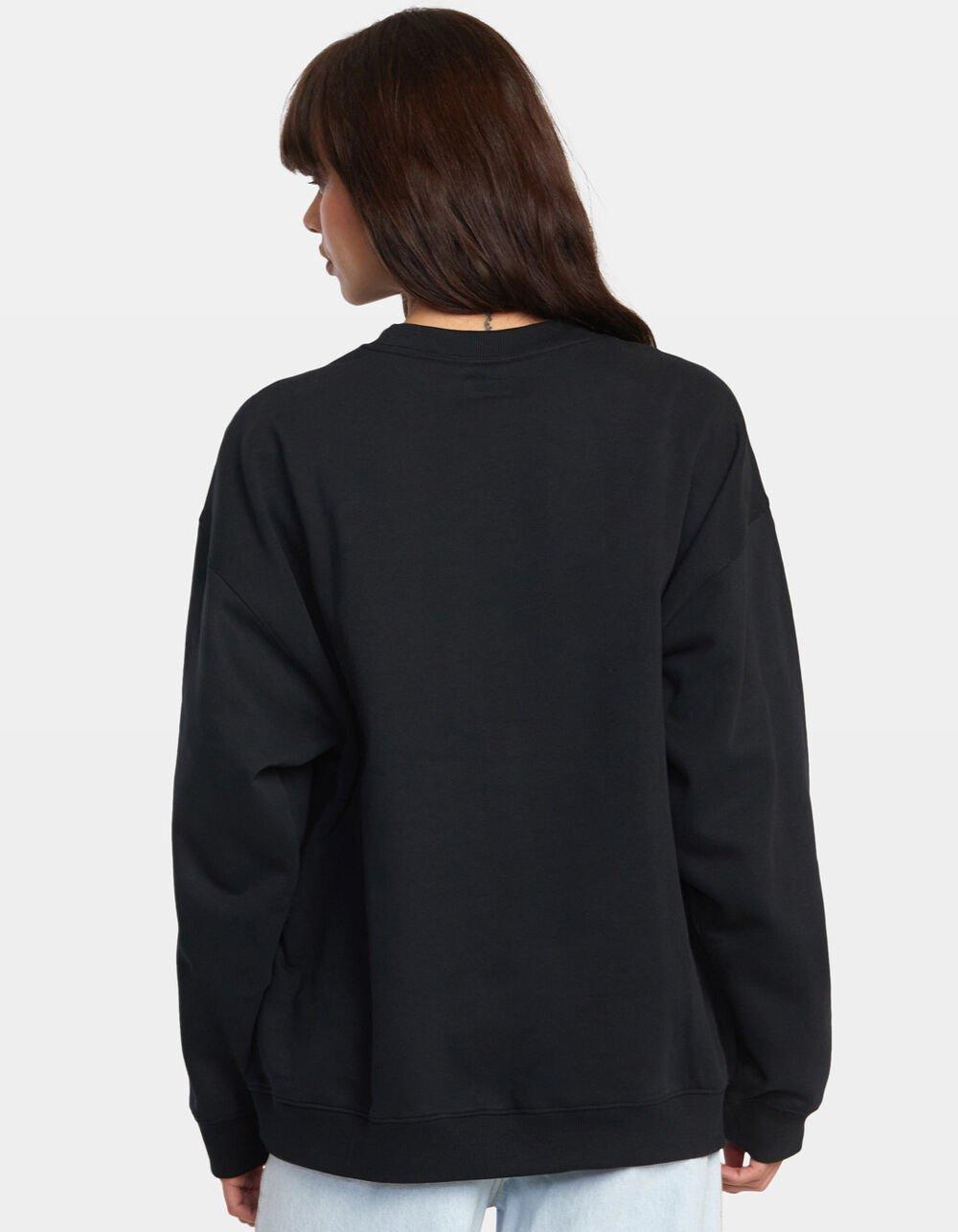 RVCA Letterman Womens Crewneck Sweatshirt - BLACK Product Image