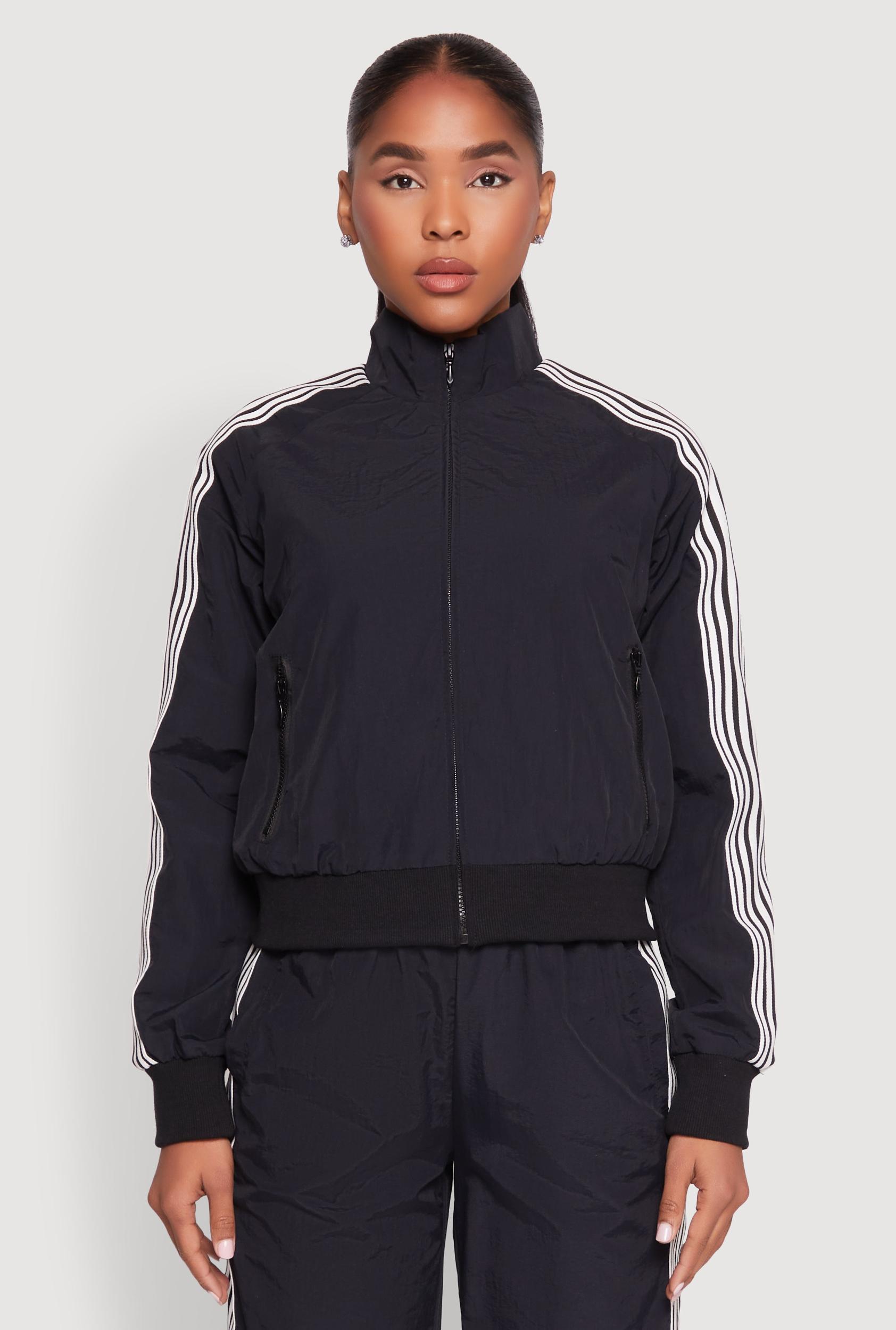 Womens Contrast Trim Mock Neck Track Jacket Product Image
