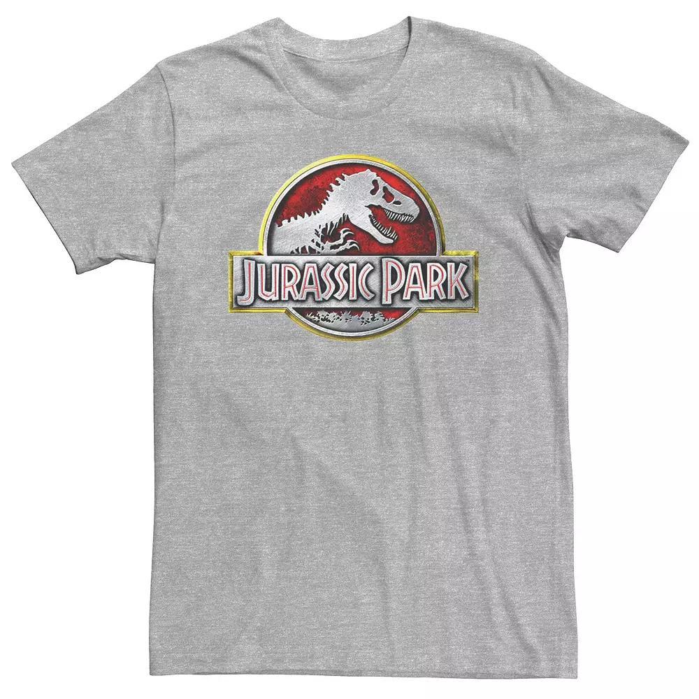 Big & Tall Jurassic Park Chrome Logo Tee, Men's, Size: Large Tall, Athletic Grey Product Image
